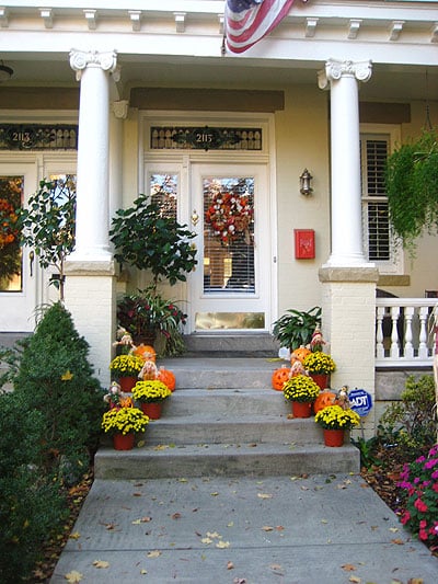 Historic Front Porches Decorated For Halloween