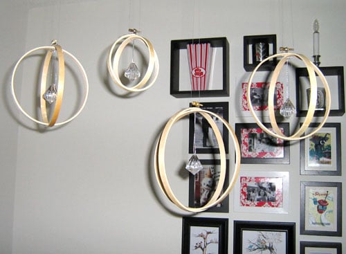 Using Embroidery Hoops To Make Deocrative Mobiles