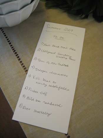 Fun Winter Tradition: Making A Summer List