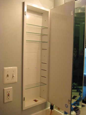 Turning A Medicine Cabinet Into An Open Shelf Niche