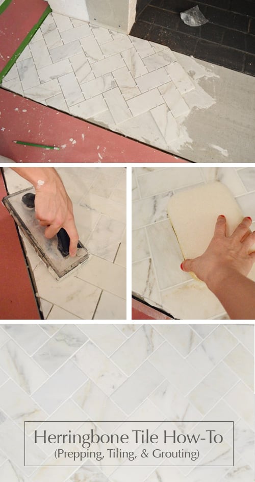 How To Tile A Marble Herringbone Fireplace