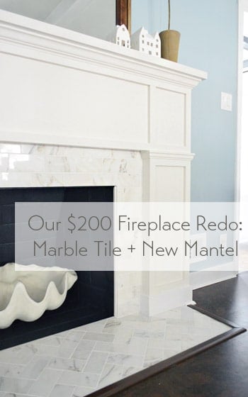 $200 Marble Fireplace Makeover