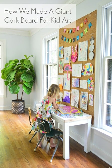 A DIY Cork Wall For Kid Art