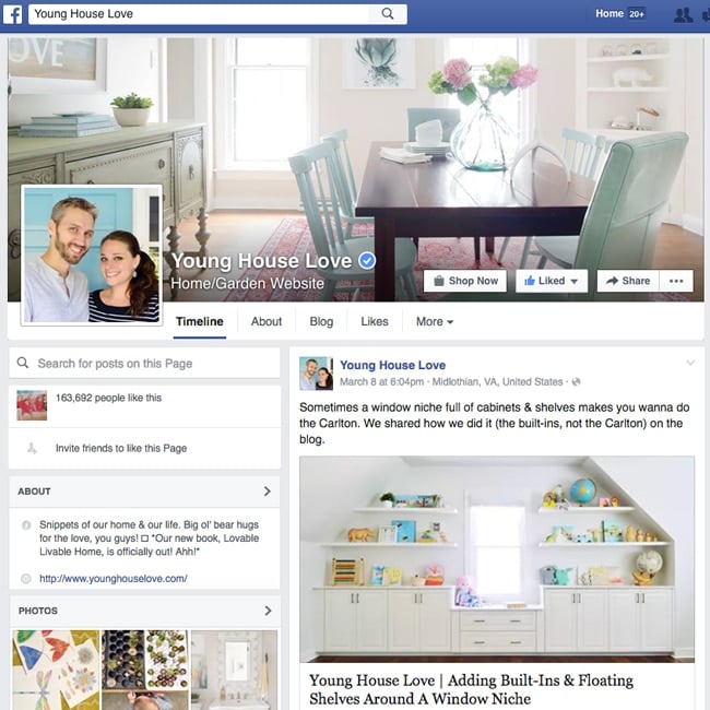 sample of a blogger Facebook page using Objectales on Facebook