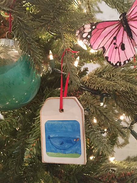 Making DIY Ornaments With Kid Art