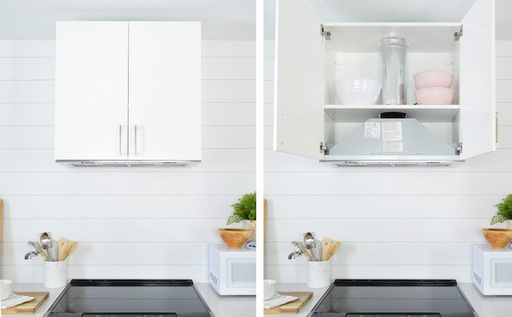 Ikea Eventuell Hidden Range Exhaust Hood Closed And Open