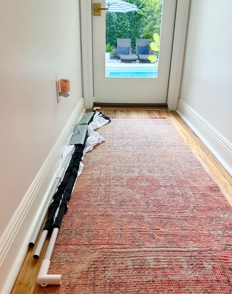 Outdoor Movie Screen Broken Down And In Hallway