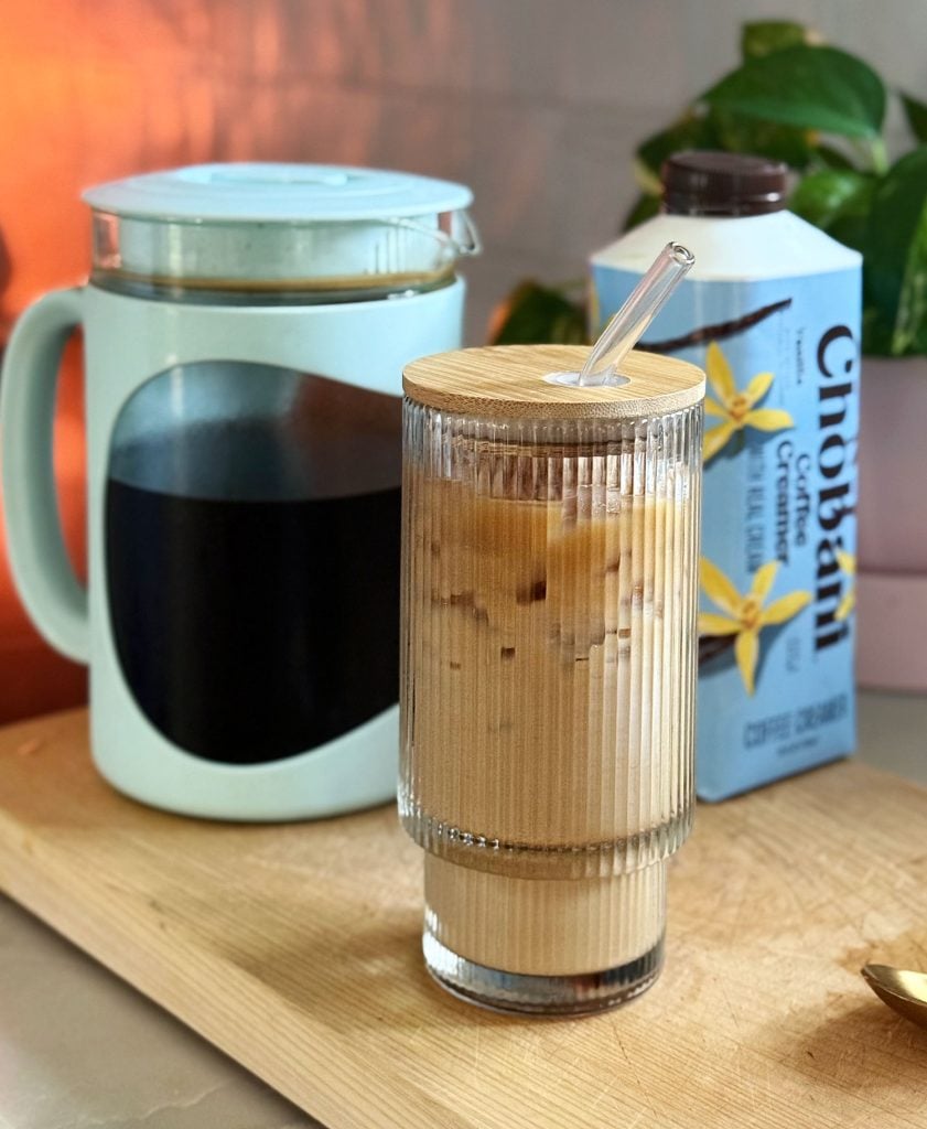Glass of Cold Brew Made At Home With Cold Brew Maker