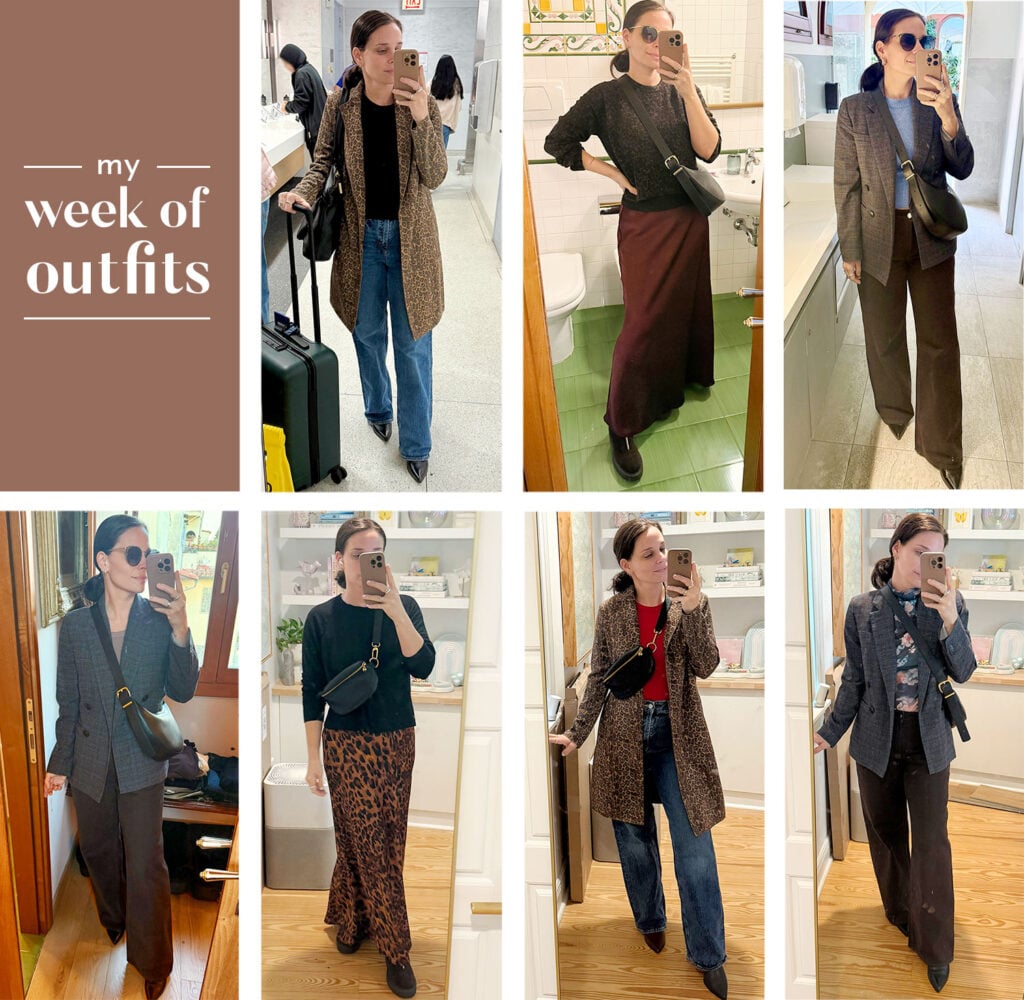 Seven Outfits Worn On Italy Trip In Grid
