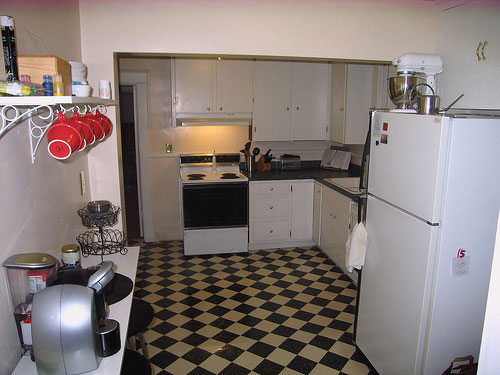 A Classic White Kitchen With Subway Tile