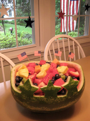 Carving A Watermelon For The 4th Of July