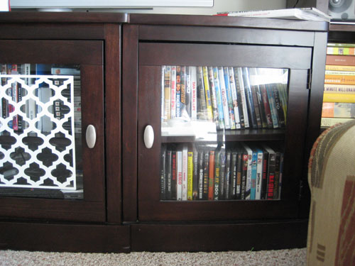 Frosting The Glass Doors Of A Media Cabinet