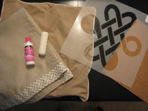 How To Stencil A Pillow Or Curtain Panel