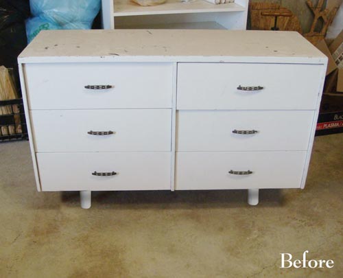 A Wood & White Dresser Makeover