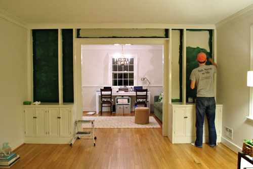 How To Paint The Back Of Your Built In Bookcases