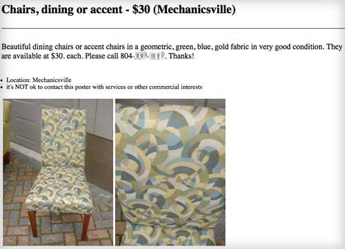 Getting Cheap Dining Chairs From Craigslist