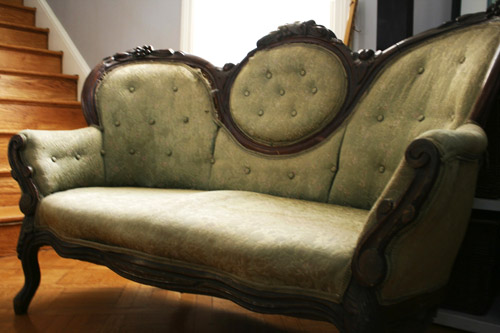 Reupholstering A Loveseat With Striped Fabric