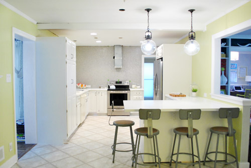 Hanging Two Glass Kitchen Pendants