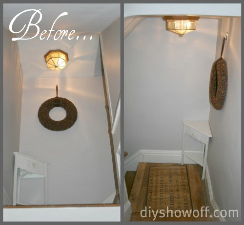 A Diamond Stenciled Tan & White Wall Treament