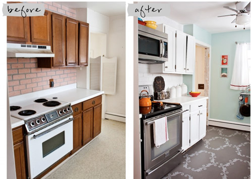 A Quick Kitchen Update With Stenciled Floors