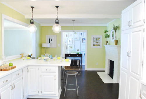 A Flush Mounted Light Near The Fireplace