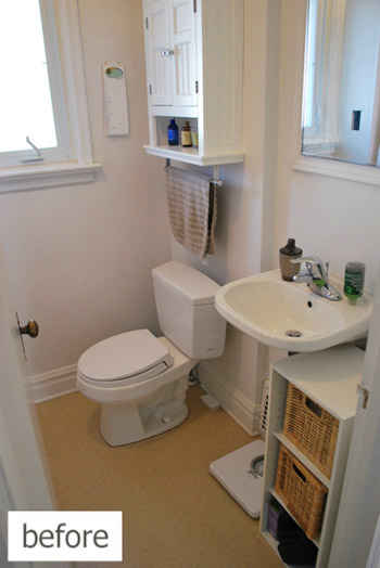 A Small Bathroom Update With Teal Glass Tile