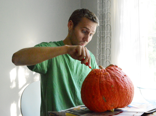 Drilling Holes In Your Pumpkins For Spooky Wood Snakes