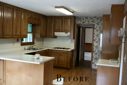 A Tuxedo Kitchen Makeover With Wood & White Cabinets