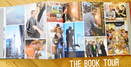 Yearbook Family Album Spread Featuring Photos Of Book Tour