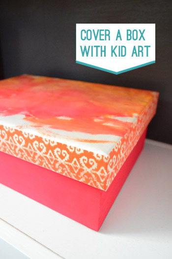 Decoupaging A Box With Kid Art