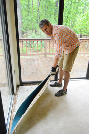 Ripping Up A Rug & Removing The Rug Pad & Tack Strips