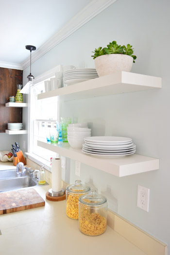 Hanging Ikea Floating Shelves In Our Kitchen