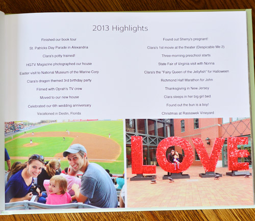 Cover Page in Family Yearbook With Highlights From Year