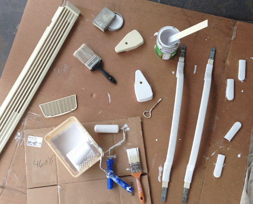 supplies for how to paint a refrigerator