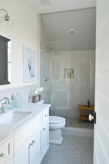 Traditional Classic Bathroom With Tile Wainscotting