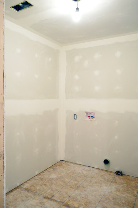 after of room when drywall tape mud and sanding is done