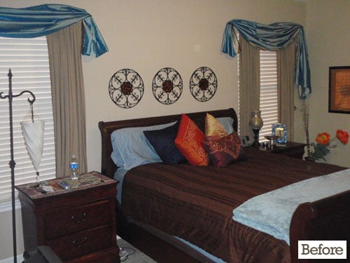 A Warm Neutral Bedroom Update With Brown Curtains