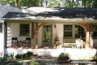 Limed-Brick Porch with a Glass Front Door