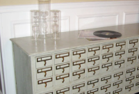 Turn a Vintage Library Card Catalog into a Buffet Table