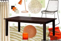 Warm Orange, Brown and Tan Dining Room Mood Board Inspiration