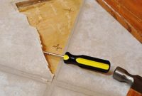 Remove Cabinets and Repair Vinyl Floor Tile