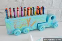 Wooden Truck Crayon Holder for Kids