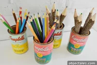 Upcycle Soup Cans into Pop Art Pencil Holders