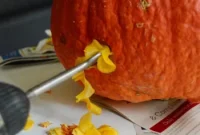 Drilling Pumpkins to Create Spooky Wooden Snakes