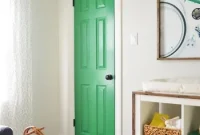 How to Paint a Nursery Closet Door Bright Green