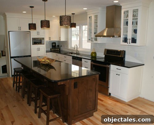 Dark Wood Kitchen Island with White Cabinets 3 dream-kitchen-amazing-before-and-after