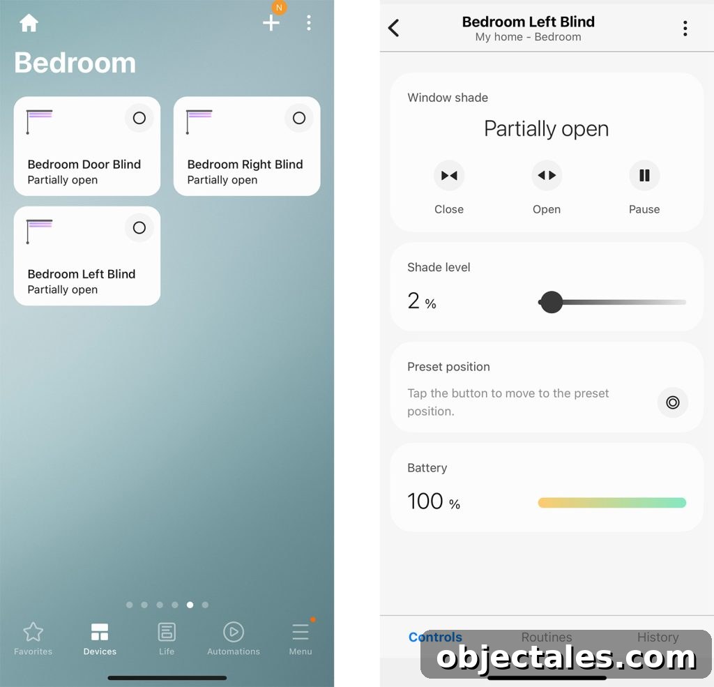 Install Smart Motorized Blinds: Step-by-Step Guide 10 Samsung Smart Things App Interface For Controlling Smart Blinds