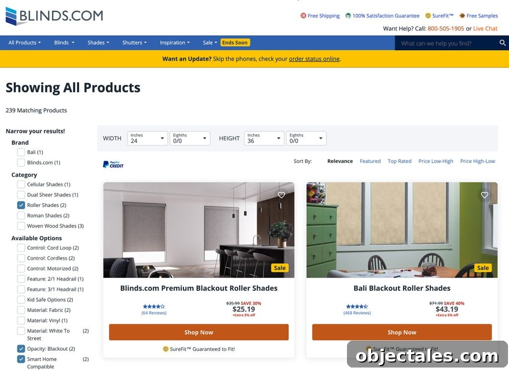 Install Smart Motorized Blinds: Step-by-Step Guide 6 Screenshot Of Blinds Dot Com Order Pgae For Blackout Roller Shades