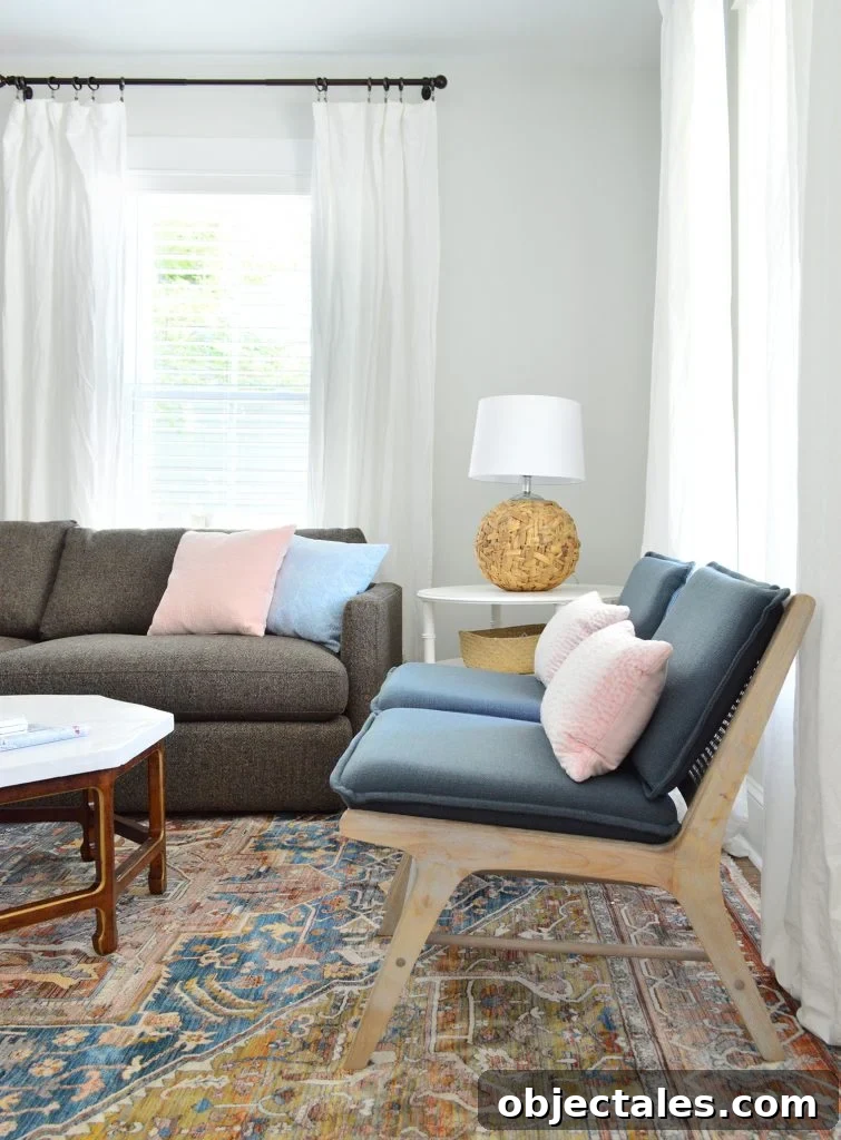 Blue Target Accent Chairs On Neutral Rug