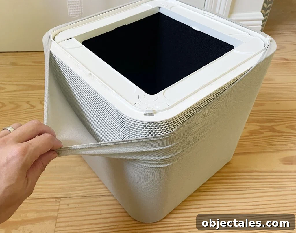 How to Choose a Home Air Purifier for Cleaner Indoor Air 11 Stretching Blueair Fabric Prefilter Cover Over Air Purifier